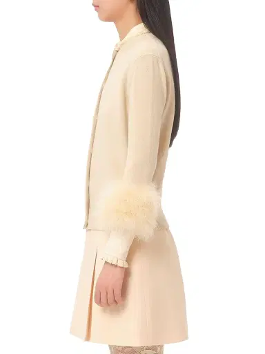 Valentino Garavani Women's Cardigan with Feathers - Birch - Size XS | Thumbnail 3