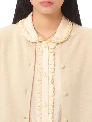 Valentino Garavani Women's Cardigan with Feathers - Birch - Size XS | Thumbnail 6