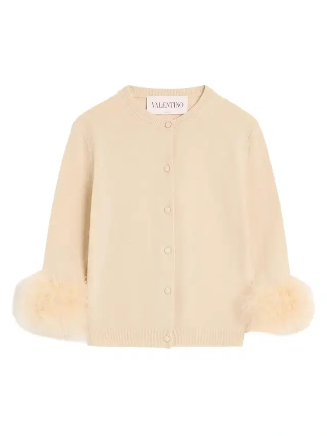 Valentino Garavani Women's Cardigan with Feathers - Birch