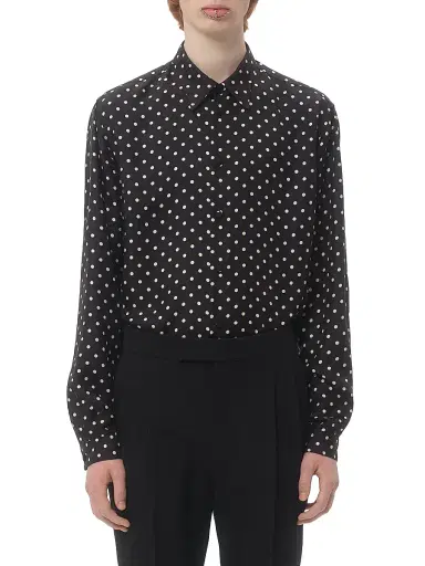 Valentino Garavani Men's Silk Twill Shirt with Plusdepois Print - Black Butter - Size 16 | Thumbnail 2