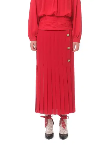 Valentino Garavani Women's Georgette Midi Skirt - Paris - Size 2 | Thumbnail 2