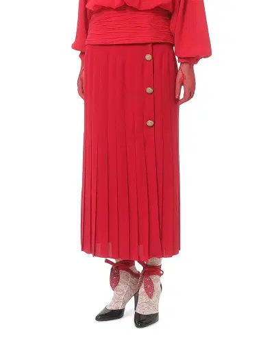 Valentino Garavani Women's Georgette Midi Skirt - Paris - Size 2 | Thumbnail 3