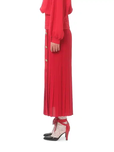 Valentino Garavani Women's Georgette Midi Skirt - Paris - Size 2 | Thumbnail 4