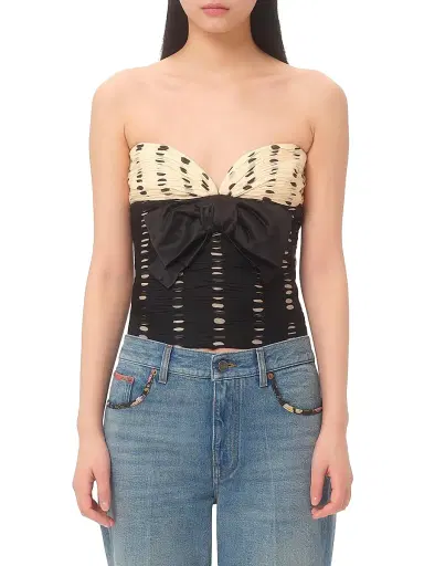 Valentino Garavani Women's Chiffon Top with Plusdepois Print - Black Birch - Size 8 | Thumbnail 2 Valentino Garavani Women's Chiffon Top with Plusdepois Print - Black Birch - Size 8 | Thumbnail 2