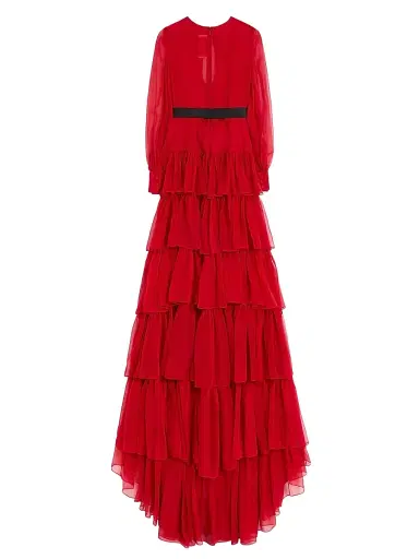 Valentino Garavani Women's Chiffon Long Dress - Paris - Size 2 | Thumbnail 2