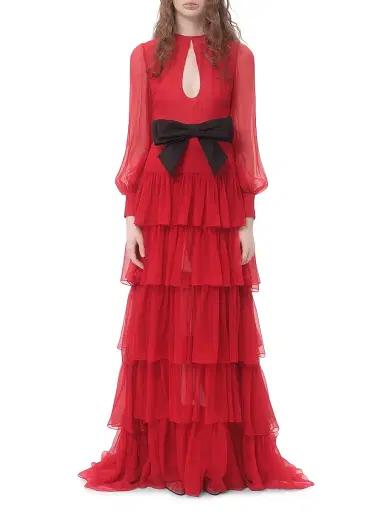 Valentino Garavani Women's Chiffon Long Dress - Paris - Size 2 | Thumbnail 5