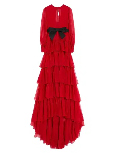 Valentino Garavani Women's Chiffon Long Dress - Paris - Size 2 | Thumbnail 1