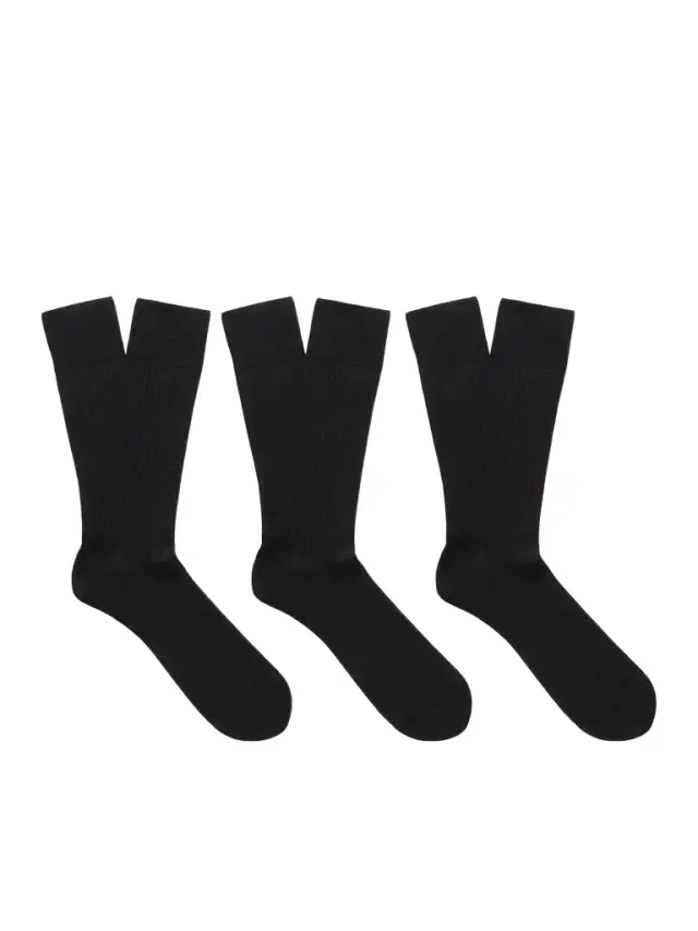 NN07 Three-Pack Ribbed Cotton-Blend Socks - Men