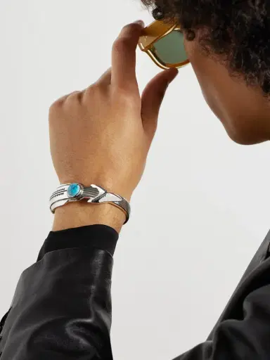 Jacques Marie Mage Natrona Limited Edition Silver and Turquoise Cuff - Men | Thumbnail 2 Jacques Marie Mage Natrona Limited Edition Silver and Turquoise Cuff - Men | Thumbnail 2