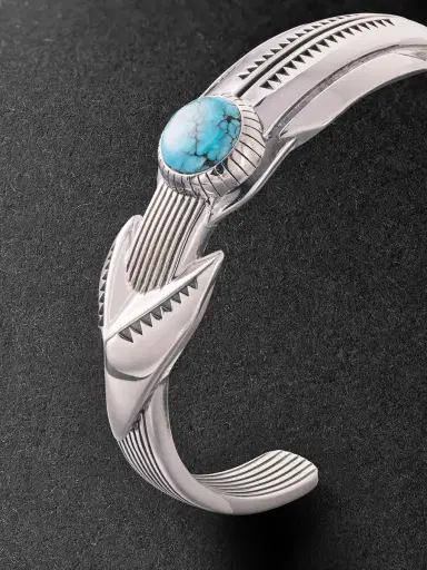 Jacques Marie Mage Natrona Limited Edition Silver and Turquoise Cuff - Men | Thumbnail 4 Jacques Marie Mage Natrona Limited Edition Silver and Turquoise Cuff - Men | Thumbnail 4
