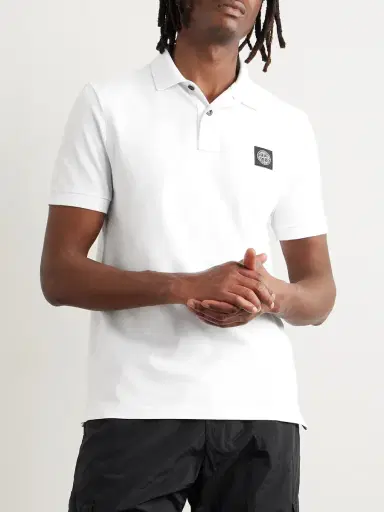 Stone Island Logo-Appliquéd Cotton-Blend Piqué Polo Shirt - Men | Thumbnail 3 Stone Island Logo-Appliquéd Cotton-Blend Piqué Polo Shirt - Men | Thumbnail 3