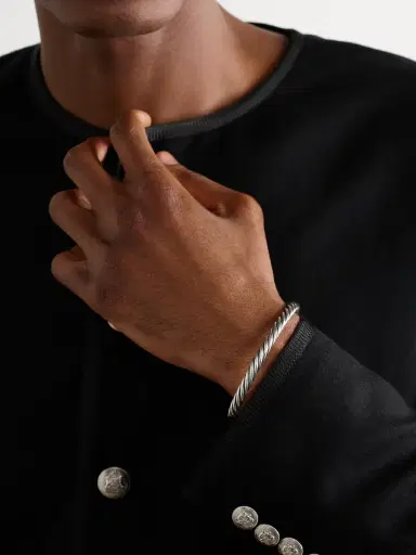 David Yurman Cable Sterling Silver and 14-Karat Gold Onyx Cuff - Men | Thumbnail 2 David Yurman Cable Sterling Silver and 14-Karat Gold Onyx Cuff - Men | Thumbnail 2