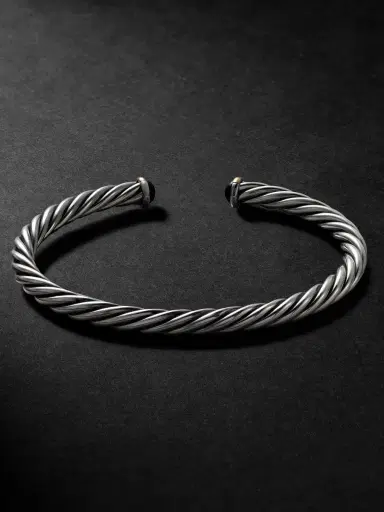 David Yurman Cable Sterling Silver and 14-Karat Gold Onyx Cuff - Men | Thumbnail 3 David Yurman Cable Sterling Silver and 14-Karat Gold Onyx Cuff - Men | Thumbnail 3