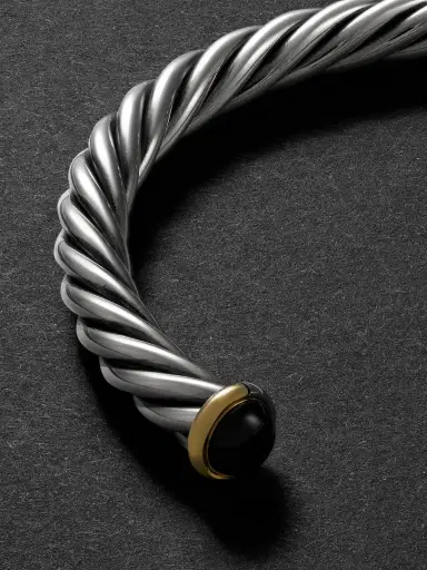David Yurman Cable Sterling Silver and 14-Karat Gold Onyx Cuff - Men | Thumbnail 4 David Yurman Cable Sterling Silver and 14-Karat Gold Onyx Cuff - Men | Thumbnail 4