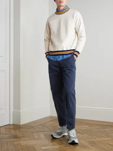 Drake's Straight-Leg Peached Cotton-Twill Trousers - Men | Thumbnail 2 Drake's Straight-Leg Peached Cotton-Twill Trousers - Men | Thumbnail 2