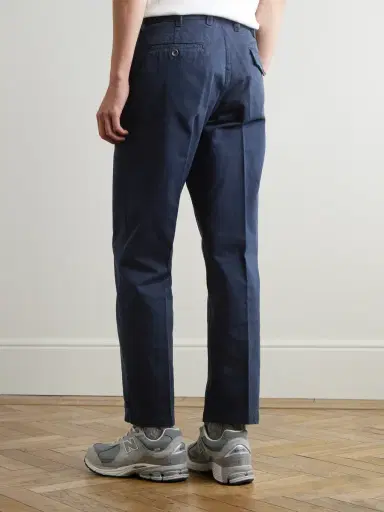 Drake's Straight-Leg Peached Cotton-Twill Trousers - Men | Thumbnail 4 Drake's Straight-Leg Peached Cotton-Twill Trousers - Men | Thumbnail 4
