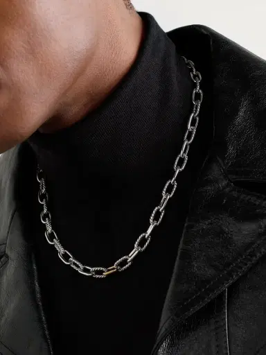 David Yurman Madison Sterling Silver and 18-Karat Gold Chain Necklace - Men | Thumbnail 2 David Yurman Madison Sterling Silver and 18-Karat Gold Chain Necklace - Men | Thumbnail 2