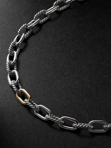 David Yurman Madison Sterling Silver and 18-Karat Gold Chain Necklace - Men | Thumbnail 4 David Yurman Madison Sterling Silver and 18-Karat Gold Chain Necklace - Men | Thumbnail 4
