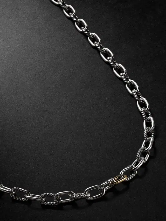 David Yurman Madison Sterling Silver and 18-Karat Gold Chain Necklace - Men