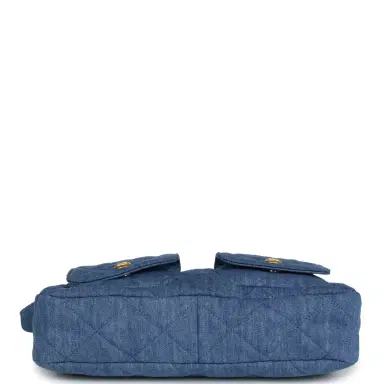 Chanel Chanel Large Supple Twins Hobo Bag Blue Denim Brushed Gold Hardware | Thumbnail 6