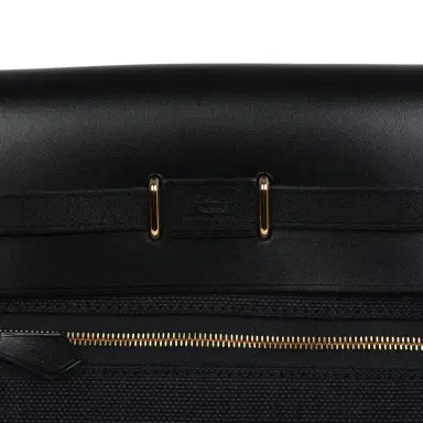 HERMÈS Hermes Herbag Zip 20 Mini Black Toile Militaire Canvas and Black Vache Hunter Gold Hardware | Thumbnail 8