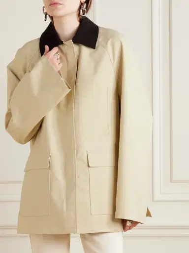 TOTEME Corduroy-trimmed Coated-canvas Jacket | Thumbnail 3