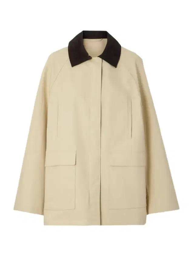 Corduroy-trimmed Coated-canvas Jacket