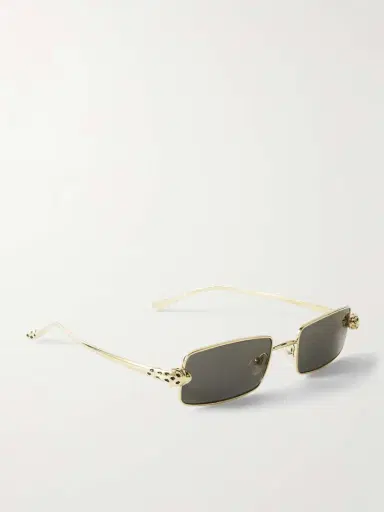 Cartier Eyewear Panthère Rectangle-frame Crystal-embellished Gold-tone Sunglasses | Thumbnail 3 Cartier Eyewear Panthère Rectangle-frame Crystal-embellished Gold-tone Sunglasses | Thumbnail 3