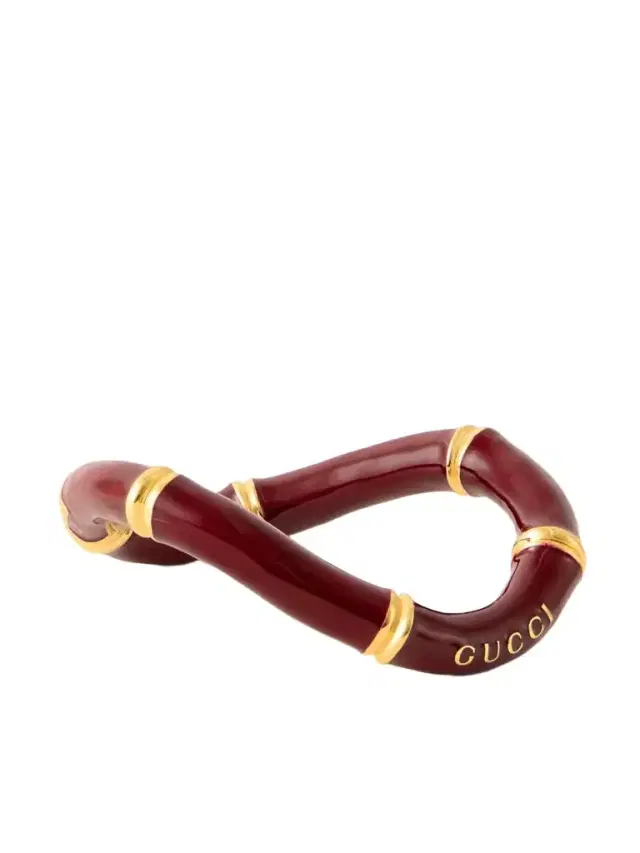 Bamboo Gold-tone Enamel Bracelet