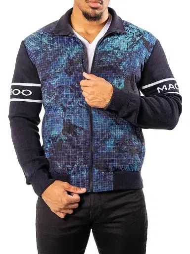 Maceoo Men's Bomber Jacket - Blue | Thumbnail 3 Maceoo Men's Bomber Jacket - Blue | Thumbnail 3