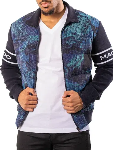 Maceoo Men's Bomber Jacket - Blue | Thumbnail 4 Maceoo Men's Bomber Jacket - Blue | Thumbnail 4