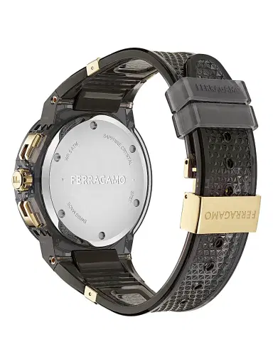 FERRAGAMO Men's F-80 Translucent Chronograph Watch/44MM - Black | Thumbnail 4 FERRAGAMO Men's F-80 Translucent Chronograph Watch/44MM - Black | Thumbnail 4