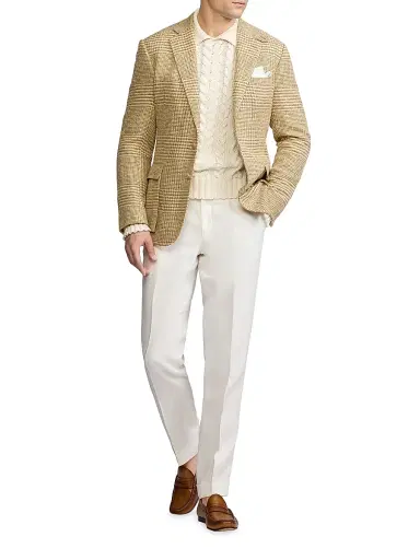 Ralph Lauren Purple Label Men's Cable-Knit Cotton-Blend Sweater - Classic Cream | Thumbnail 2 Ralph Lauren Purple Label Men's Cable-Knit Cotton-Blend Sweater - Classic Cream | Thumbnail 2