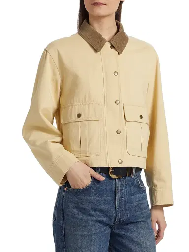 If Only Studio Women's Classic-Cut Twill Jacket - Butter Sage - Size Large | Thumbnail 4 If Only Studio Women's Classic-Cut Twill Jacket - Butter Sage - Size Large | Thumbnail 4