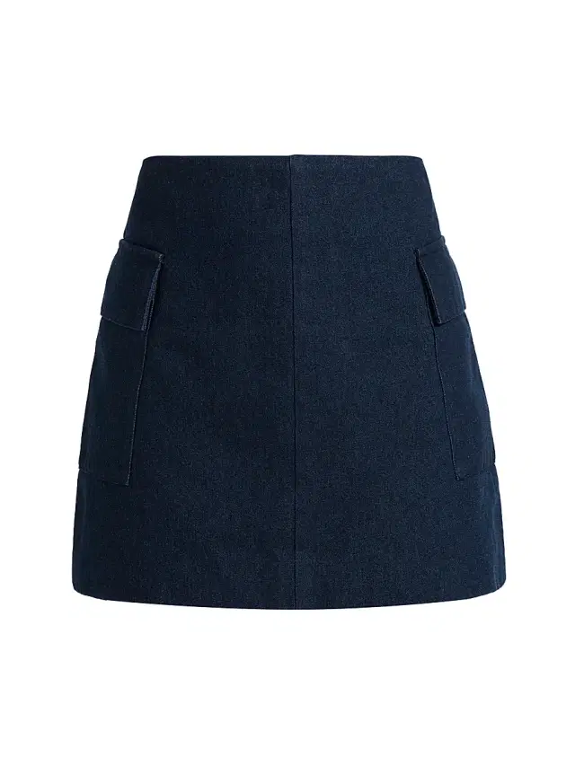 If Only Studio Women's Denim A-Line Miniskirt - Dark Denim