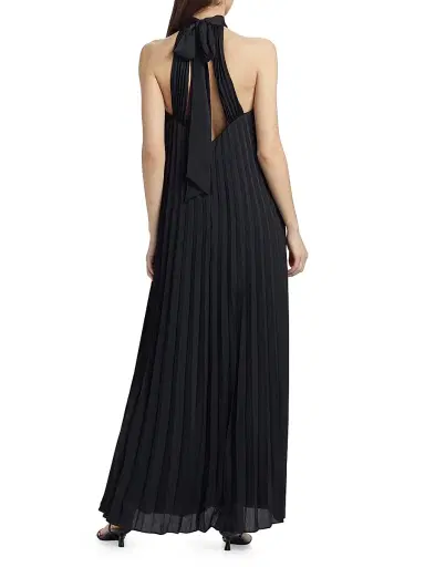 Ungaro Women's Blakely Pleated Halterneck Gown - Black | Thumbnail 5