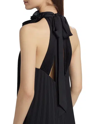 Ungaro Women's Blakely Pleated Halterneck Gown - Black | Thumbnail 6