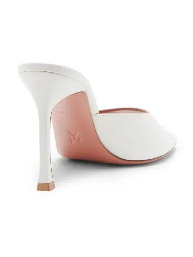 Amina Muaddi Women's Alexa 95MM Leather Mules - Nappa White - Size 11 | Thumbnail 3 Amina Muaddi Women's Alexa 95MM Leather Mules - Nappa White - Size 11 | Thumbnail 3