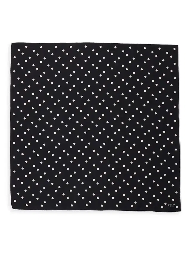 Women's Printed Silk Twill 65CM Square Scarf - Black