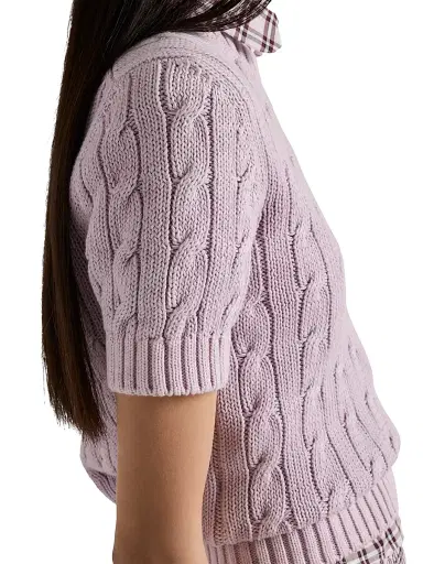 Prada Women's Cotton Crew-Neck Sweater - Purple | Thumbnail 5 Prada Women's Cotton Crew-Neck Sweater - Purple | Thumbnail 5