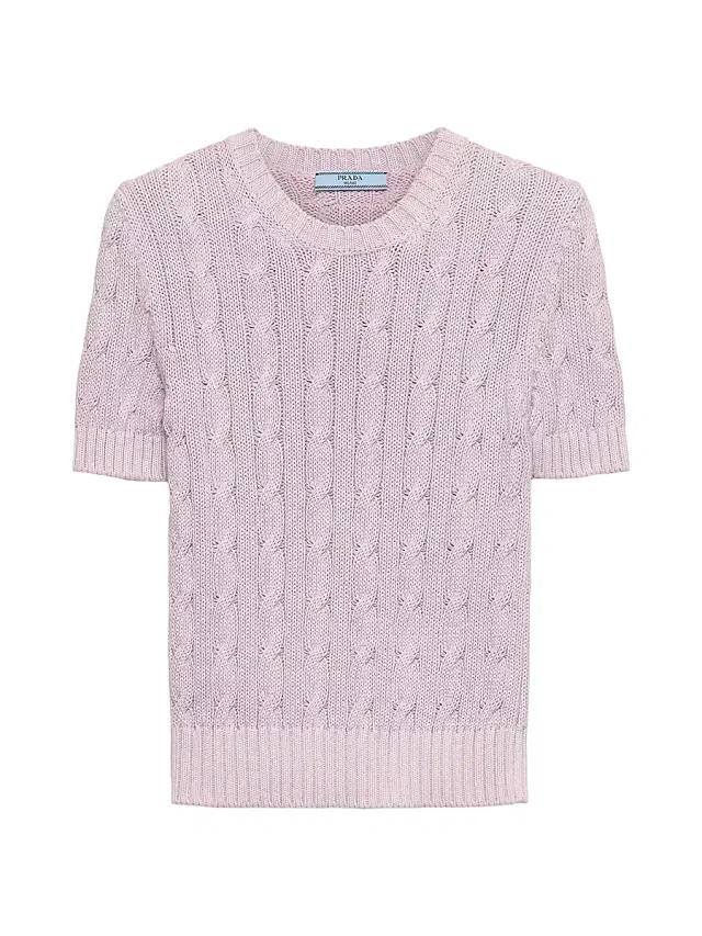 Women's Cotton Crew-Neck Sweater - Purple
