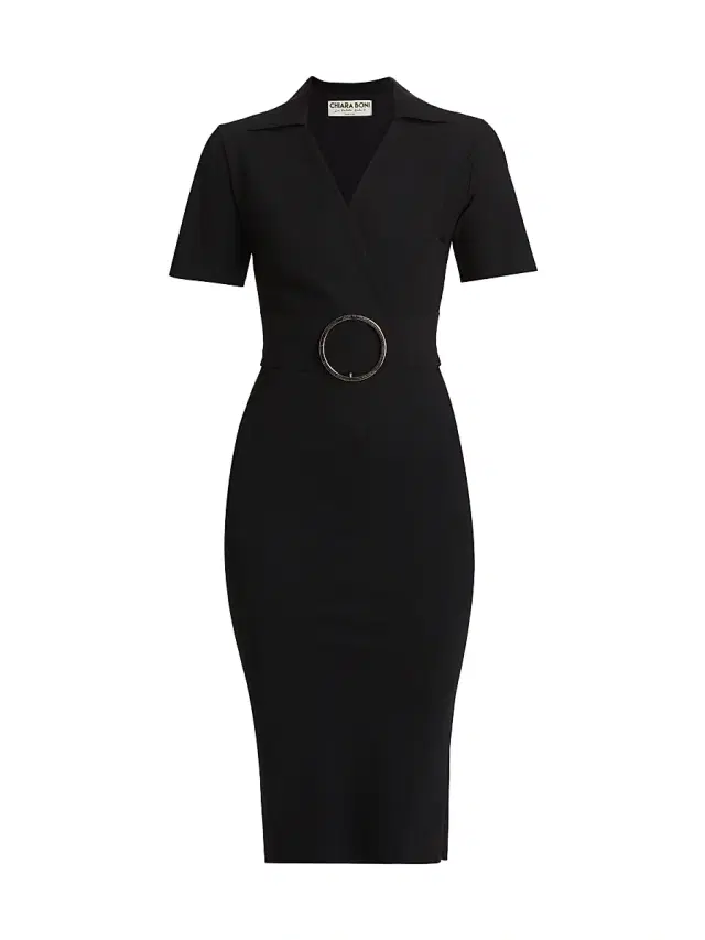 Chiara Boni La Petite Robe Women's Shihi Belted Cocktail Dress - Black