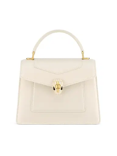 BVLGARI Women's Serpenti Leather Top Handle Handbag - Perla White | Thumbnail 1