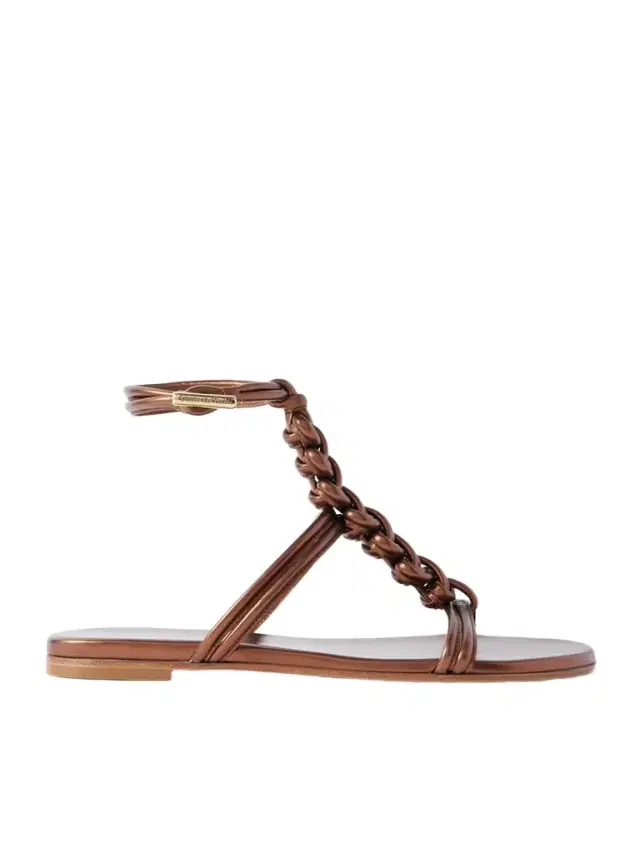 Capua Metallic Braided Leather Sandals