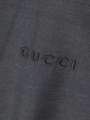 Gucci Tie-detailed Embroidered Wool Playsuit | Thumbnail 5