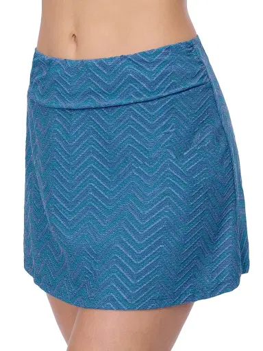 Gottex Swimwear Women's Chevron Stretch Swim Skirt - Jade | Thumbnail 2