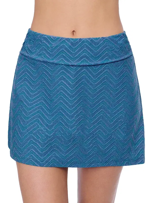 Women's Chevron Stretch Swim Skirt - Jade