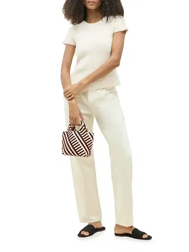 Naghedi Women's St. Barths Petit Striped Geo Tote Bag - Roma | Thumbnail 6 Naghedi Women's St. Barths Petit Striped Geo Tote Bag - Roma | Thumbnail 6