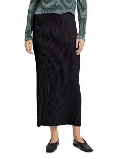 Issey Miyake Women's Hatching Pleats Maxi Skirt - Black - Size Medium | Thumbnail 3