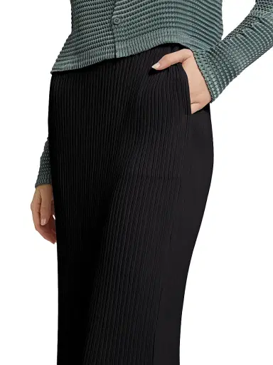 Issey Miyake Women's Hatching Pleats Maxi Skirt - Black - Size Medium | Thumbnail 6